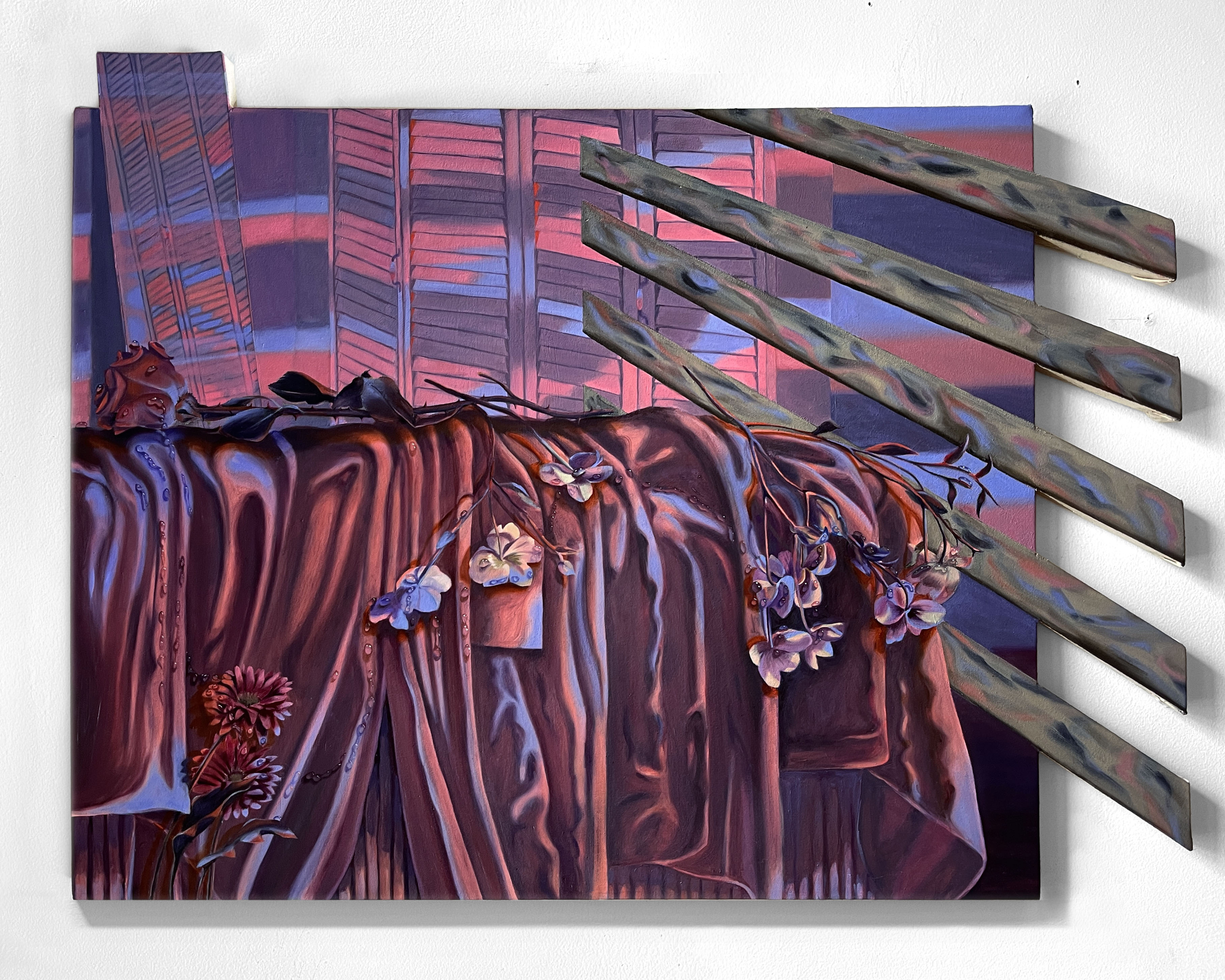 Stigma Spectrum, 24x32x1 <br>oil on built canvas, 2024
<br>